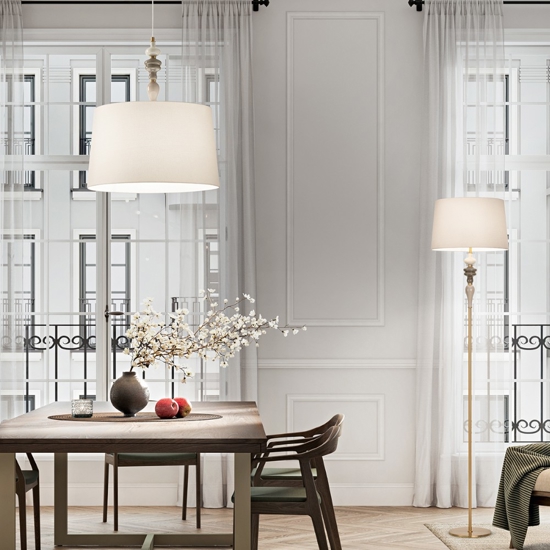 Lampadario in ceramica con paralume per soggiorno abaco perenz